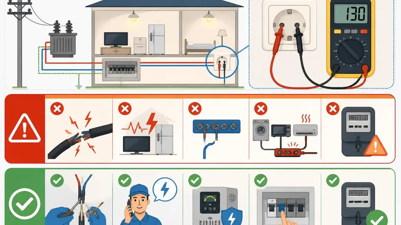 Schéma électrique domestique : vérification du voltage prise France, dangers et bonnes pratiques.
