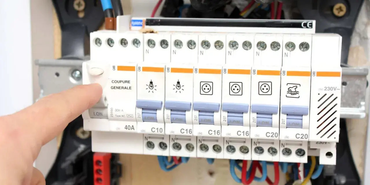 Main disjoncteur activé par un doigt, montrant le pouvoir de coupure de l'appareil pour la sécurité électrique.