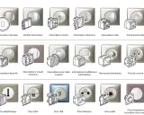 Divers types d'interrupteur et prises électriques présentés, du classique au radio, en passant par les volets roulants et les prises USB.