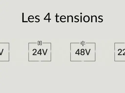 Les 4 tensions d'alimentation LED : 12V, 24V, 48V et 220V.