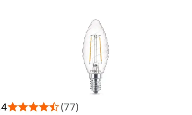 Ampoule torsadée Philips au design élégant, avec filaments LED apparents pour une touche vintage.