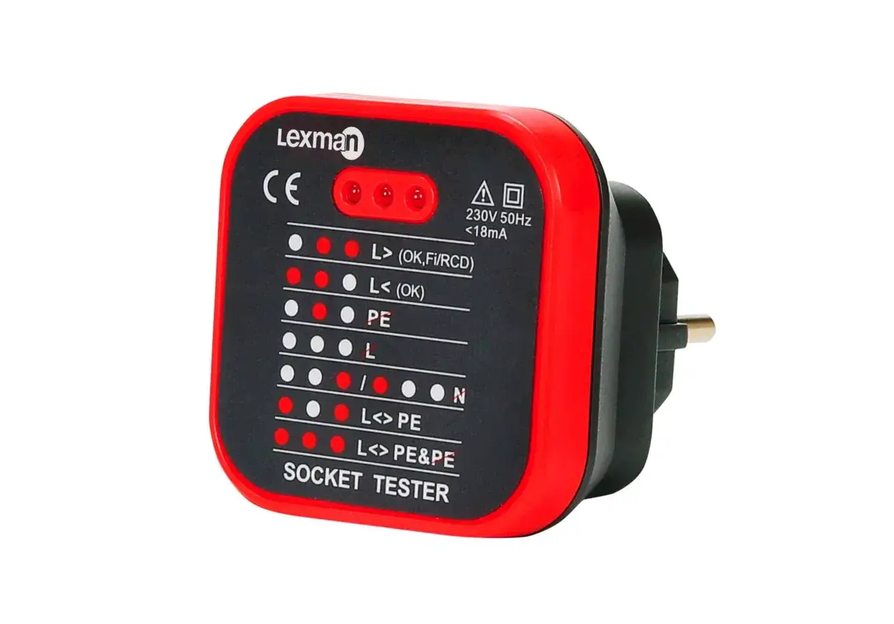 Testeur de prise &eacute;lectrique Lexman. Indique si la connexion est correcte pour comment tester une prise &eacute;lectrique.